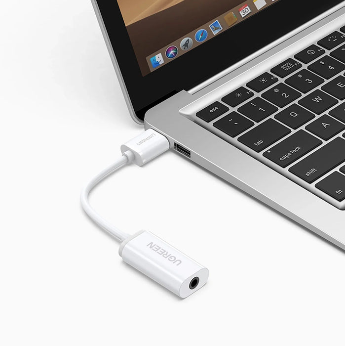 Ugreen US206 30712 USB-A (male) / 3.5 mm mini jack (female) adapter - white - USB adapters<<<HurtelXML