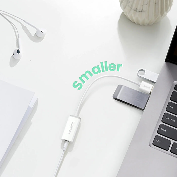 Ugreen US206 30712 USB-A (male) / 3.5 mm mini jack (female) adapter - white - USB adapters<<<HurtelXML