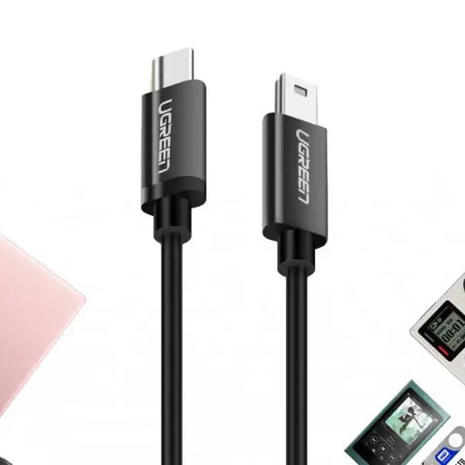 Ugreen US242 USB-C (male) / mini USB (male) cable 1 m - black - Cell phone cables<<<HurtelXML