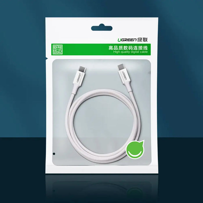 Ugreen US264 60517 USB-C / USB-C PD QC AFC Cable 0.5m - White - Cell phone cables<<<HurtelXML
