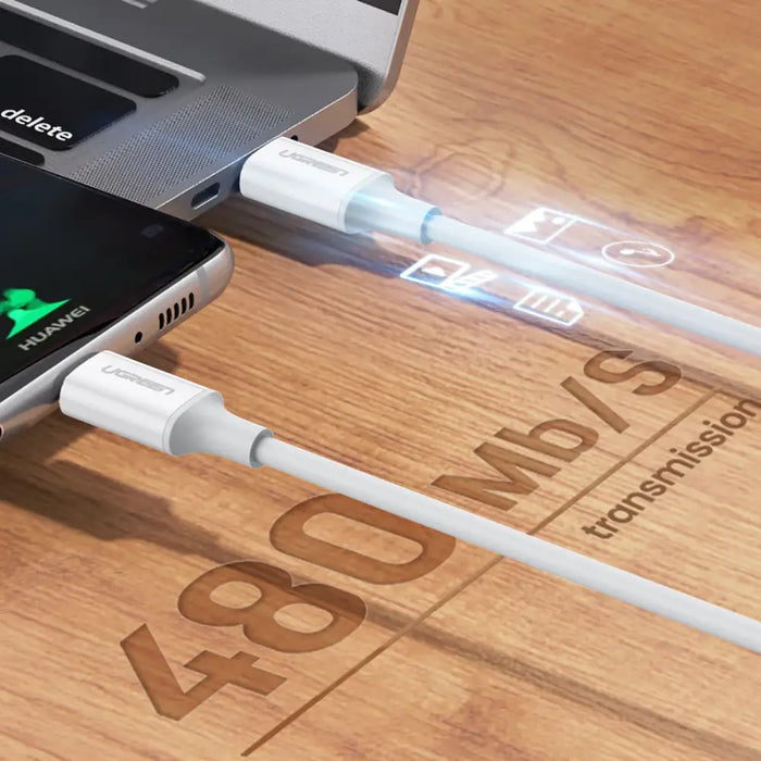 Ugreen US264 60520 USB-C / USB-C PD QC AFC Cable 2m - White - Cell phone cables<<<HurtelXML