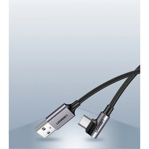 Ugreen US284 50941 USB-A (straight) / USB-C (angled) 3A Cable 1m - Gray - Cell phone cables<<<HurtelXML&&&USB