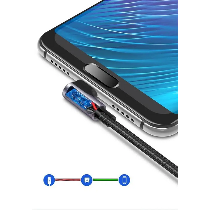 Ugreen US284 50942 USB-A (straight) / USB-C (angled) cable 3A 2m - gray - Cell phone cables<<<HurtelXML&&&USB