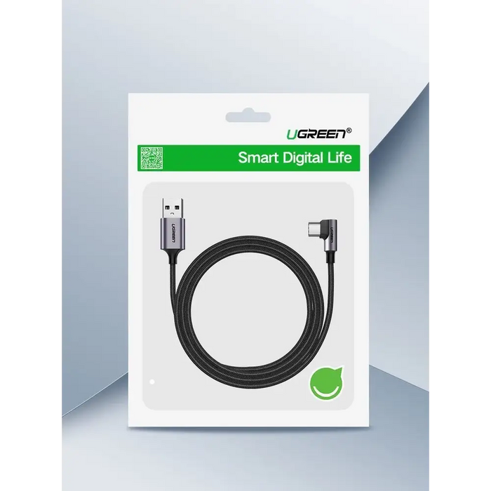 Ugreen US284 50942 USB-A (straight) / USB-C (angled) cable 3A 2m - gray - Cell phone cables<<<HurtelXML&&&USB