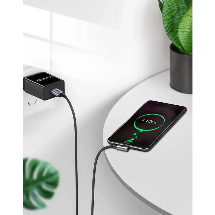 Ugreen US284 50942 USB-A (straight) / USB-C (angled) cable 3A 2m - gray - Cell phone cables<<<HurtelXML&&&USB