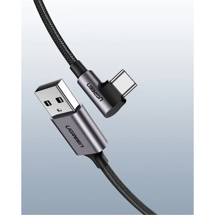Ugreen US284 50942 USB-A (straight) / USB-C (angled) cable 3A 2m - gray - Cell phone cables<<<HurtelXML&&&USB