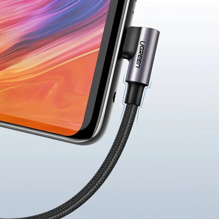 Ugreen US284 70255 USB-A (straight) / USB-C (angled) 3A Cable 3m - Gray - Cell phone cables<<<HurtelXML