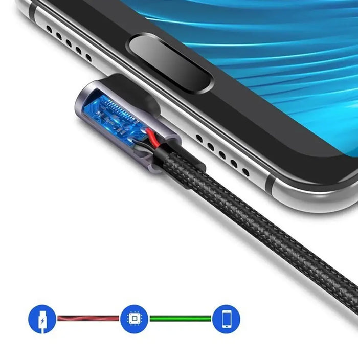 Ugreen US284 70255 USB-A (straight) / USB-C (angled) 3A Cable 3m - Gray - Cell phone cables<<<HurtelXML