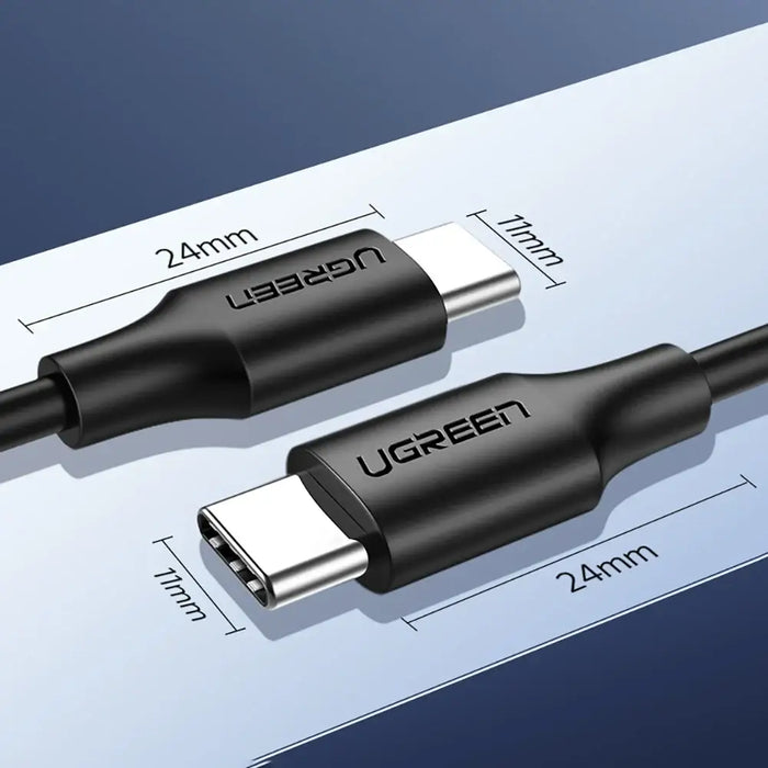 Ugreen US286 USB-C - USB-C PD QC 3A 480Mb/s 1m cable - black - Cell phone cables<<<HurtelXML&&&Кабели за мобилни