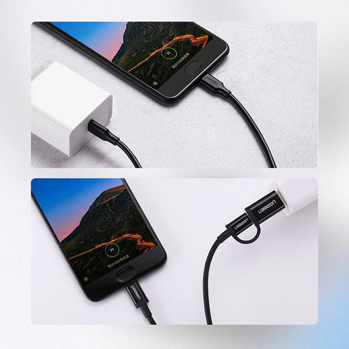 Ugreen US286 USB-C - USB-C PD QC 3A 480Mb/s cable 0.5m - black - Cell phone cables<<<HurtelXML