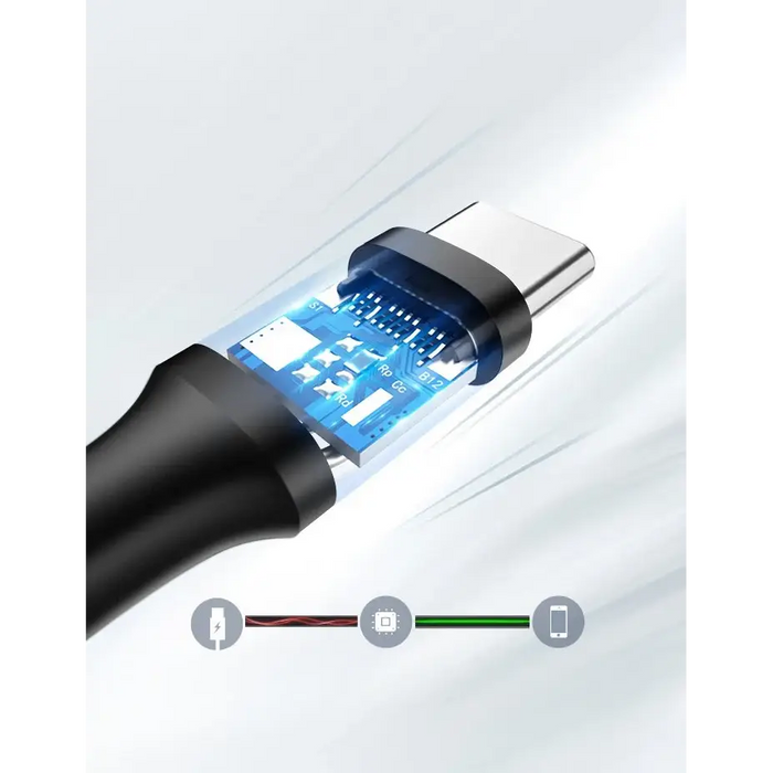 Ugreen US287 60116 USB-A / USB-C 2A cable 1m - black - Cell phone cables<<<HurtelXML&&&Кабели за мобилни