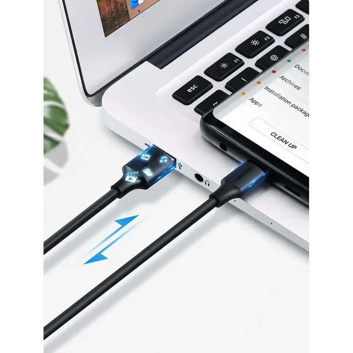 Ugreen US287 60117 USB-A / USB-C 3A cable 1.5m - black - Cell phone cables<<<HurtelXML&&&USB cablesKBA-USB<<<Cables