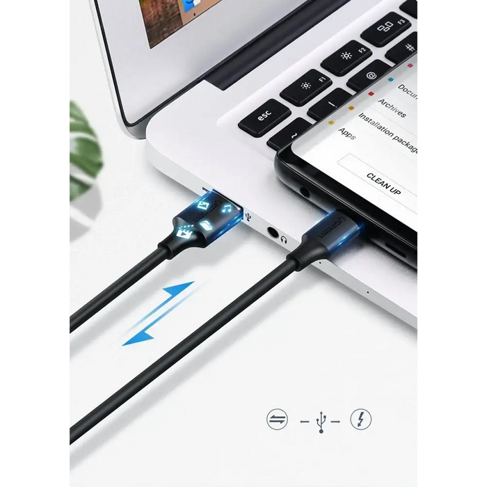 Ugreen US287 60118 USB-A / USB-C 3A cable 2m - black - Cell phone cables<<<HurtelXML&&&USB cablesKBA-USB<<<Cables