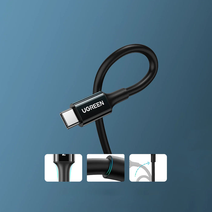 Ugreen US300 USB-C / USB-C cable 480Mb/s 5A 1m - black - Cell phone cables<<<HurtelXML