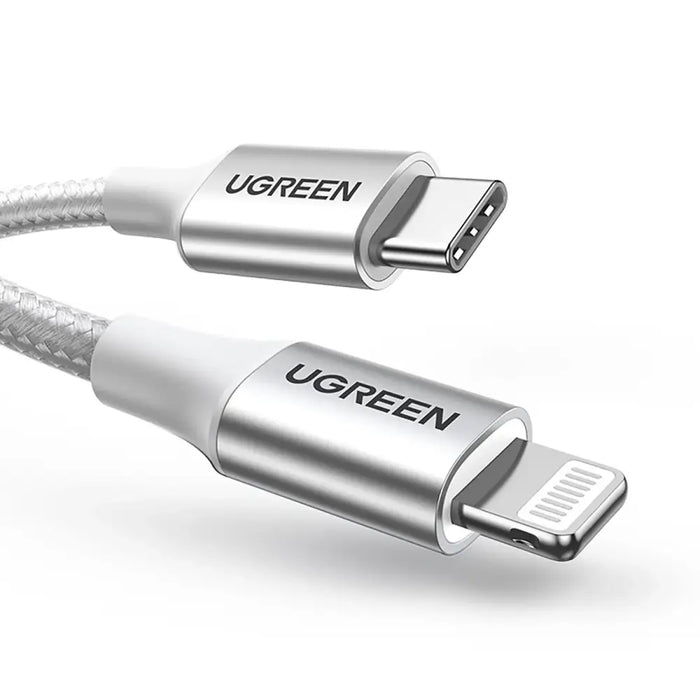 Ugreen US304 70523 USB-C / Lightning MFi cable 1m - silver - Cell phone cables<<<HurtelXML