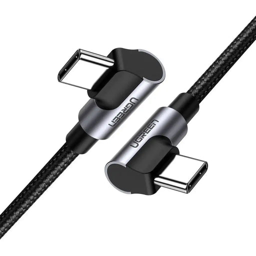 Ugreen US323 angled USB-C - USB-C PD QC cable 60W 3A 2m - black - Cell phone cables<<<HurtelXML