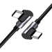 Ugreen US323 angled USB-C - USB-C PD QC cable 60W 3A 2m - black - Cell phone cables<<<HurtelXML
