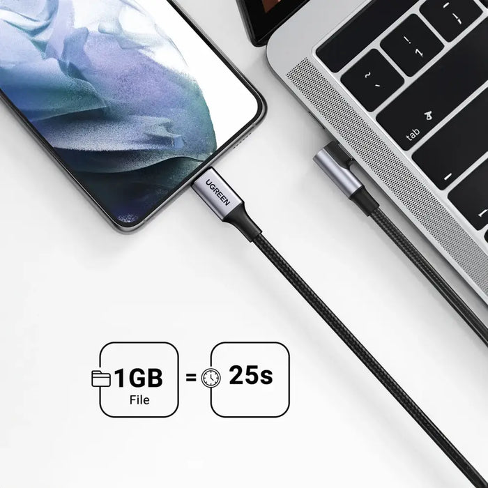 Ugreen US334 70645 USB-C (angled) / USB-C (straight) cable 100W PD 2m - black - Cell phone cables<<<HurtelXML