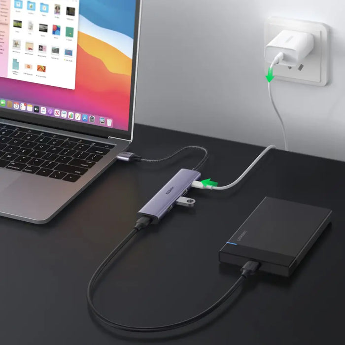 Ugreen USB HUB splitter - 4x USB 3.0 gray (CM473 20805) - USB hubs<<<HurtelXML