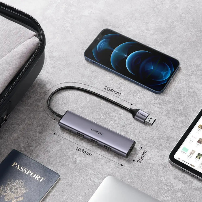 Ugreen USB HUB splitter - 4x USB 3.0 gray (CM473 20805) - USB hubs<<<HurtelXML