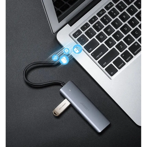 Ugreen USB Type C HUB - 4x USB 3.2 Gen 1 with USB-C power port gray (CM219 70336) - USB hubs<<<HurtelXML&&&USB хъбове и