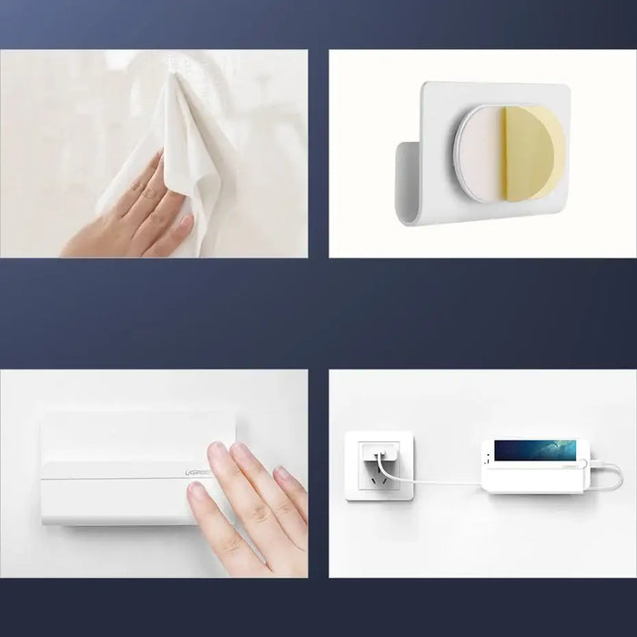 Ugreen wall mount smartphone stand for charging white (30394) - Cell phone holders<<<HurtelXML