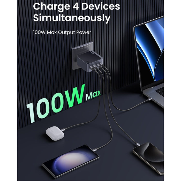 CHARGER 220V 3xUSB-C,1xUSB A,GaN,100W, X565 UGREEN