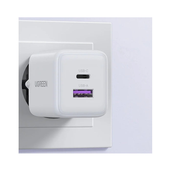 CHARGER X516 220V 1xUSB-C 1xUSB A 30W mini UGREEN - WHITE