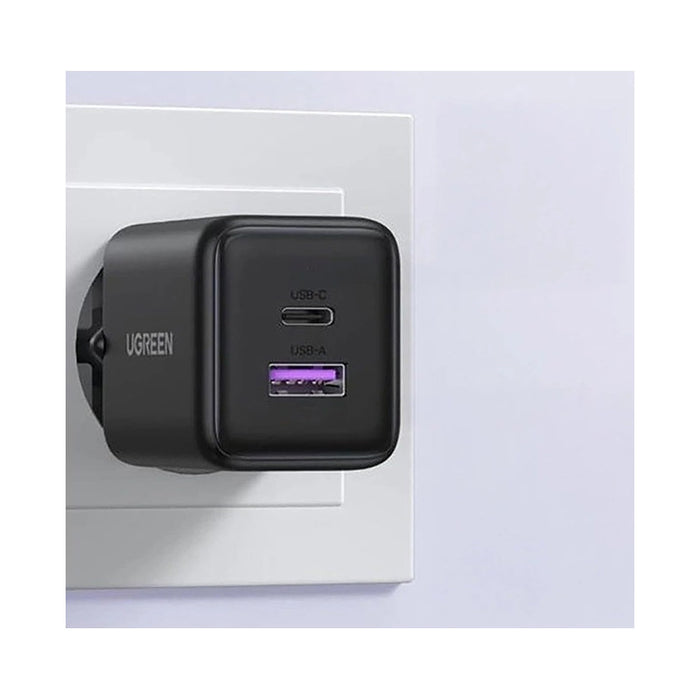 CHARGER X516 220V 1xUSB-C 1xUSB A 30W mini UGREEN - BLACK