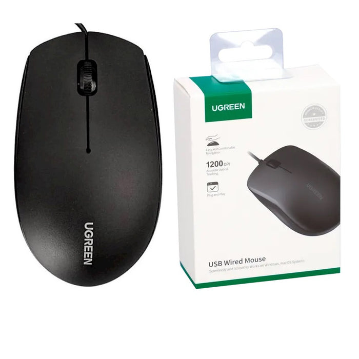 COMPUTER MOUSE WITH CABLE LENGTH 1.5m MU007 UGREEN - BLACK