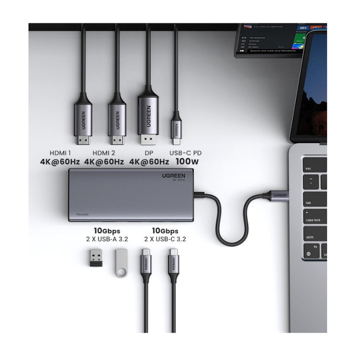 MULTIFUNCTIONAL ADAPTER 8in1 HDMI/DP/100WPD CM639 UGREEN