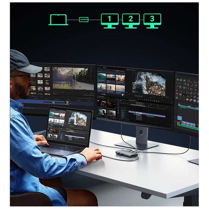 MULTIFUNCTIONAL ADAPTER 8in1 HDMI/DP/100WPD CM639 UGREEN