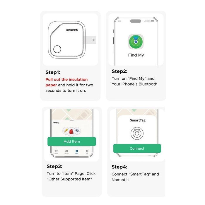 SMART LOST OBJECT FINDER APPLE CERTIFIED Bluetooth 5.0 UGREEN