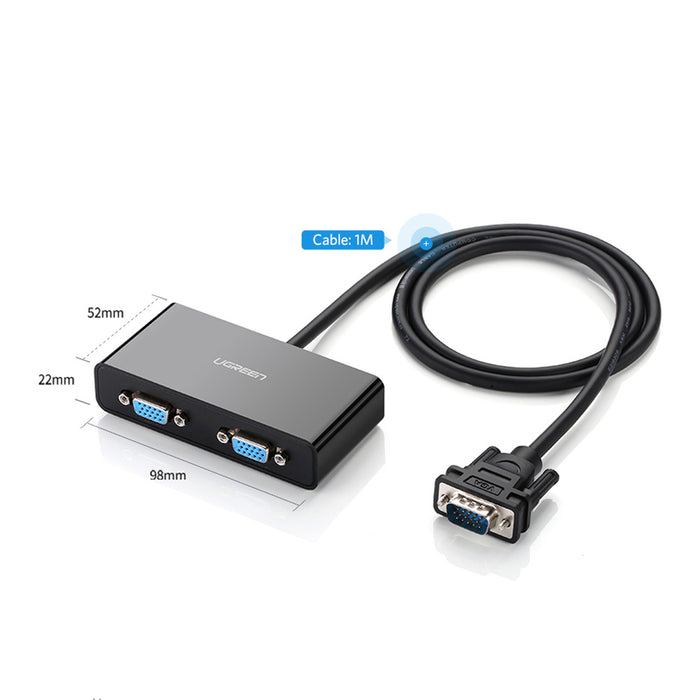 Ugreen 40254 1x2 VGA Splitter 1920x1440 60Hz - Black