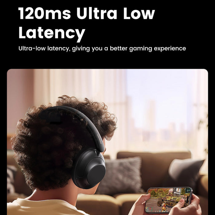 Ugreen HP202 HiTune Max5 on-ear wireless headphones with hybrid ANC noise reduction - black