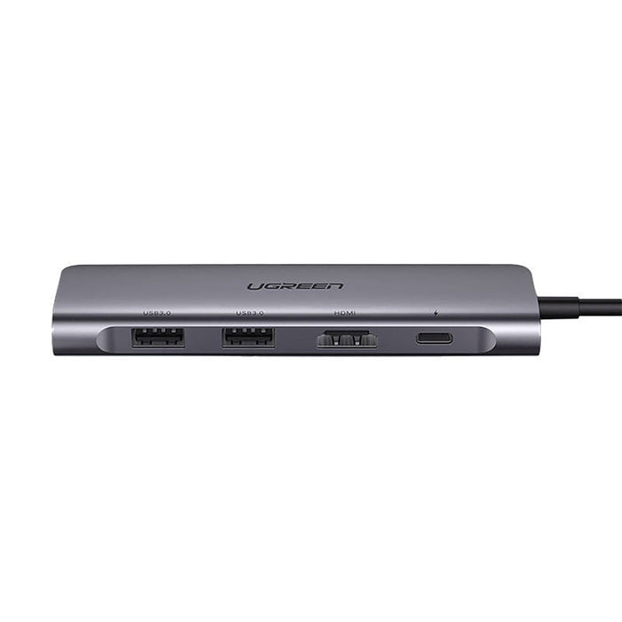 Ugreen CM195 6in1 adapter USB-C - HDMI / 2x USB-A 3.0 / USB-C PD / SD / TF reader - gray