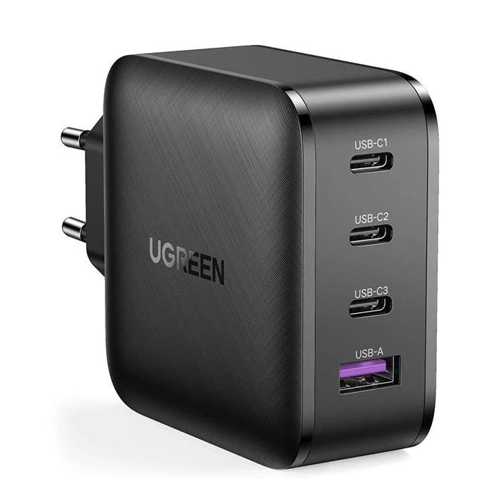 Ugreen бързо зарядно устройство GaN PPS 65W USB / 3x USB Type C QC 3.0 Power Delivery SCP FCP AFC (галиев нитрид) черен (CD224 70774)