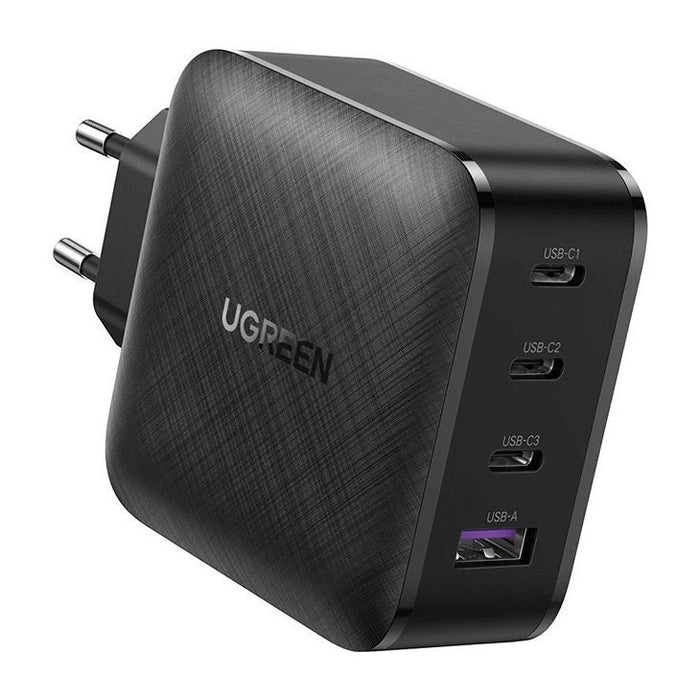 Ugreen бързо зарядно устройство GaN PPS 65W USB / 3x USB Type C QC 3.0 Power Delivery SCP FCP AFC (галиев нитрид) черен (CD224 70774)