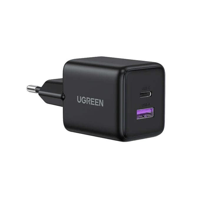 CHARGER 220V USB-A+C 30W BLACK UGREEN
