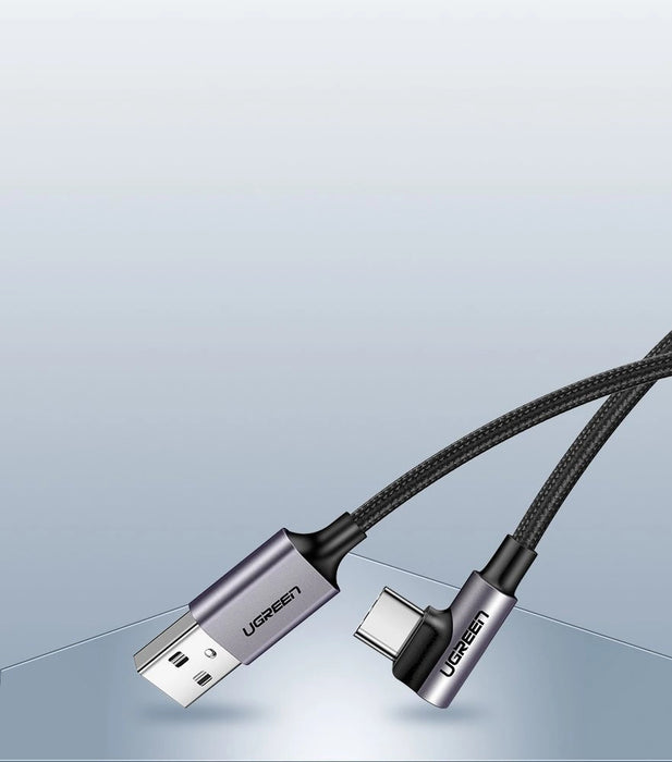 Ugreen US284 50942 USB-A (straight) / USB-C (angled) cable 3A 2m - gray