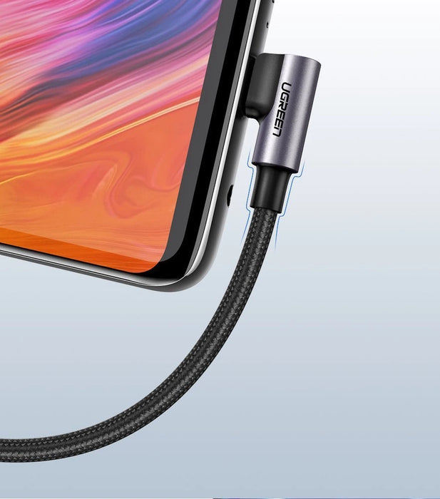 Ugreen US284 50942 USB-A (straight) / USB-C (angled) cable 3A 2m - gray