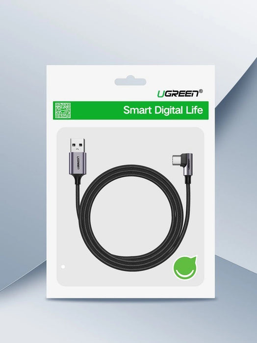 Ugreen US284 50942 USB-A (straight) / USB-C (angled) cable 3A 2m - gray