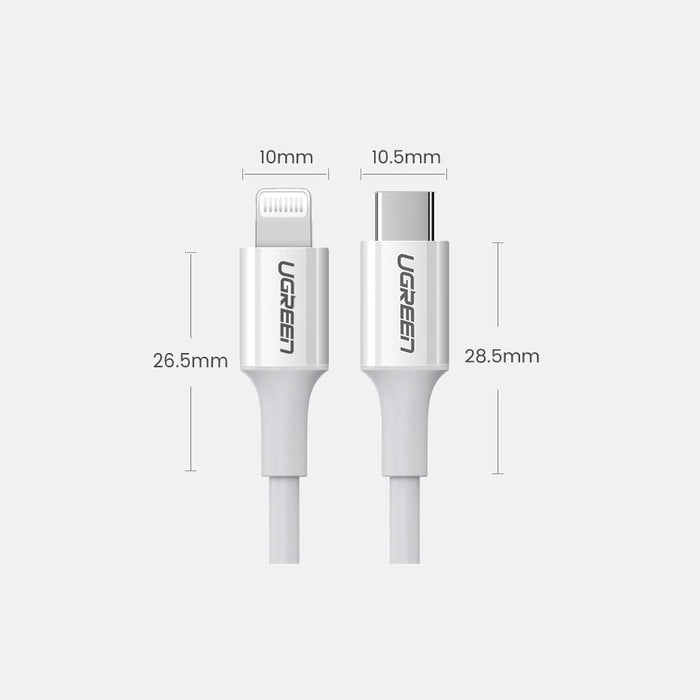 Ugreen US171 Lightning - USB-C MFi PD cable 20W 480Mb/s 1m - white