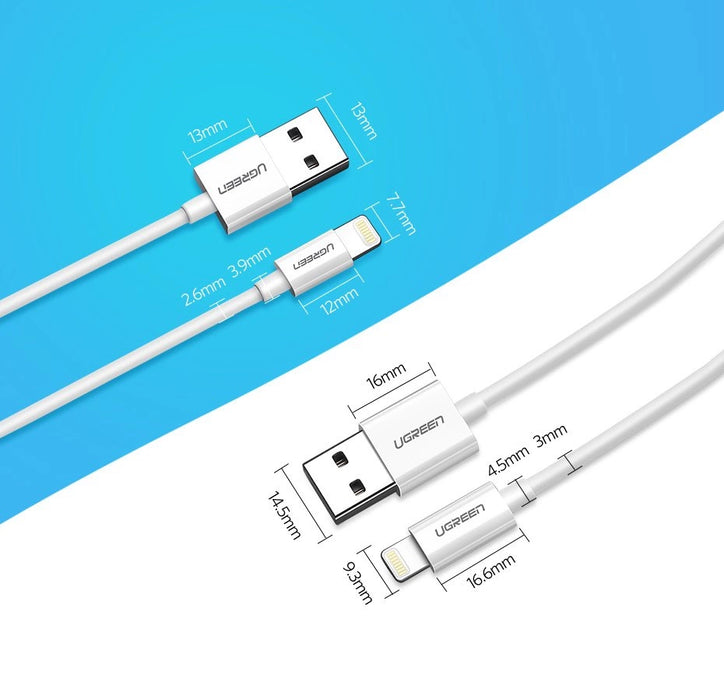 Ugreen US155 20728 USB-A / Lightning MFi 2.4A cable 1m - white