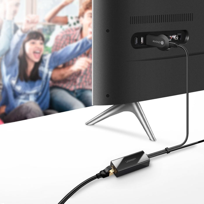 Ugreen 30985 external network card for Chromecast with micro USB / USB-A connectors 100Mb/s 1m - black