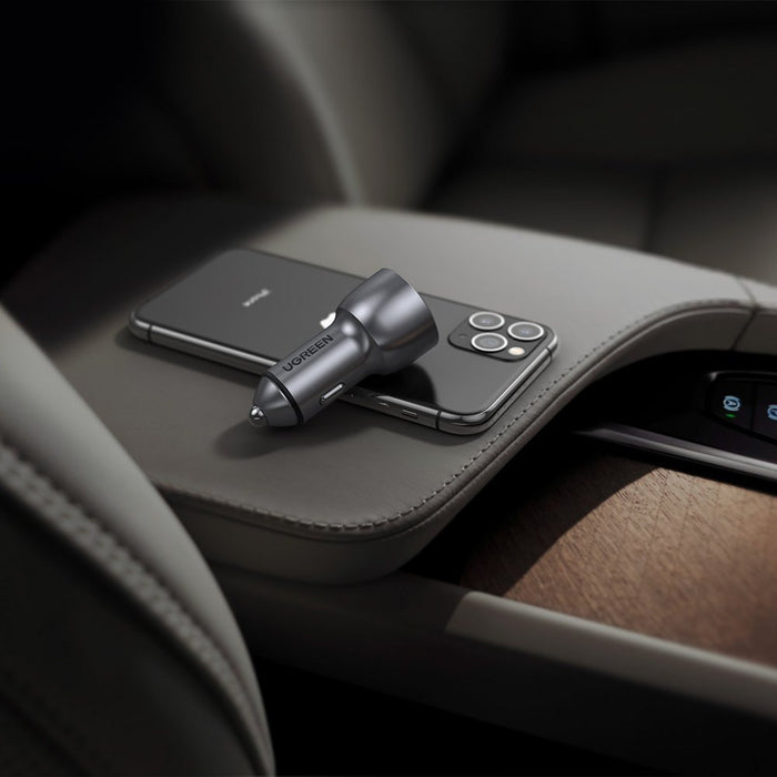 Ugreen Car Charger USB / USB Type C Quick Charge 3.0 Power Delivery 36W 3A Gray (CD213 60980)