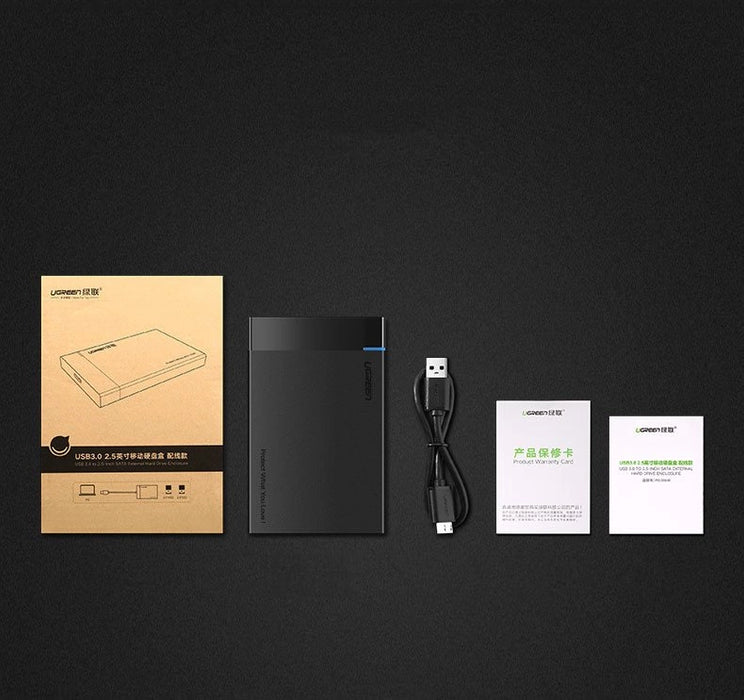 Ugreen bay for HDD SSD disk housing 2.5 '' SATA USB 3.2 Gen 1 (5 Gbps) micro USB SuperSpeed + 0.5 m cable black (US221 30848)
