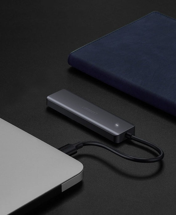Ugreen USB Type C HUB - 4x USB 3.2 Gen 1 with USB-C power port gray (CM219 70336)