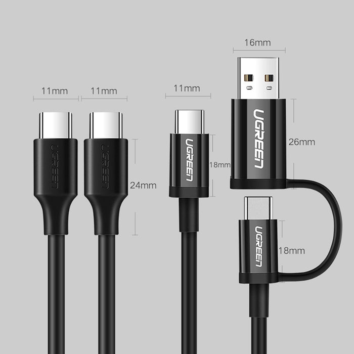 Ugreen US286 USB-C - USB-C 3A 480Mb/s cable 3m - black