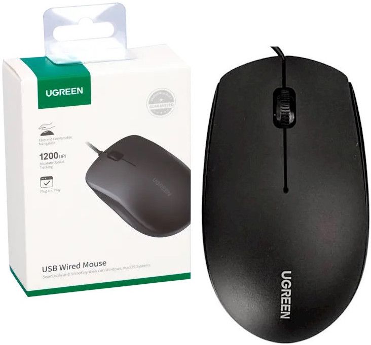 Ugreen wired optical mouse - black